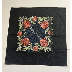 Vintage Harley Davidson Motorcycle Bandanas - Handkerchief Rose 3D Emblem 1989